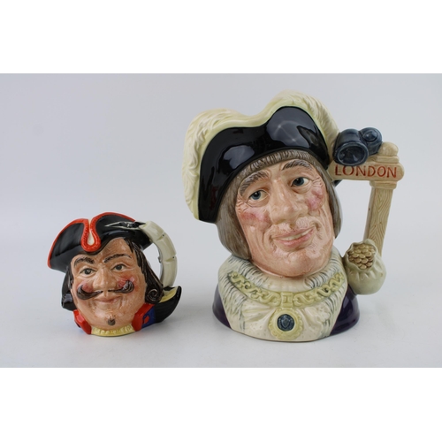 185 - Small Royal Doulton character jug Capt Henry Morgan D6469, later overpainted colourway, with a large... 