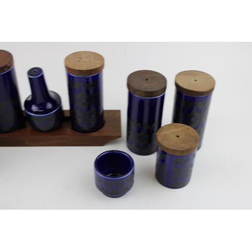 110F - A collection of Hornsea cruets in the 'Blue Heirloom' pattern to include four pairs in varying sizes... 