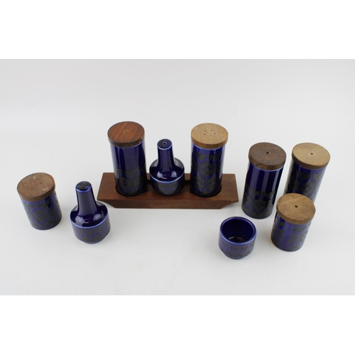 110F - A collection of Hornsea cruets in the 'Blue Heirloom' pattern to include four pairs in varying sizes... 