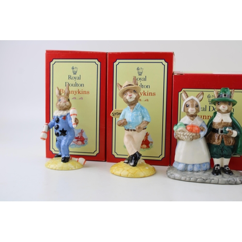 231 - Boxed limited edition Royal Doulton Bunnykins figures to include Juggler, Sydney, Federation, Pilgri... 