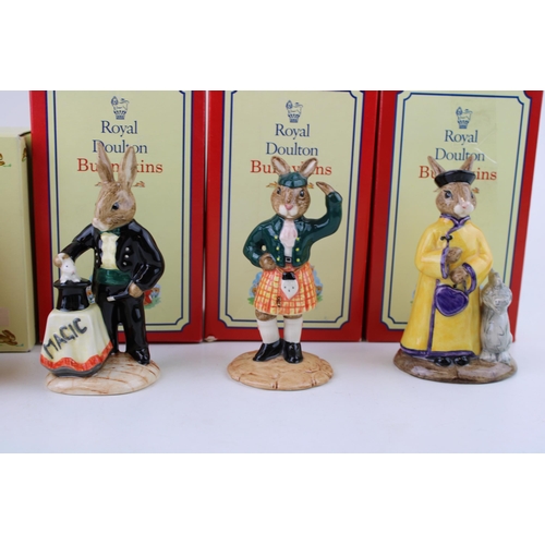 234 - Boxed limited edition Royal Doulton Bunnykins figures to include Scotsman, Magician, Mandarain and C... 