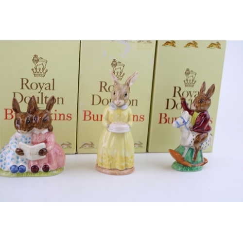 243 - Boxed Royal Doulton Bunnykins figures to include Tally-Ho, 60th Anniversary, Storytime, Grandpa's St... 