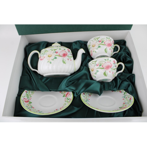 255 - Boxed Minton Secret Garden tea for two in fitted case.