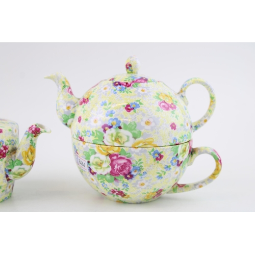 260 - A 'Lord Nelson Ware' 'chinz type pattern, tea for one together with a miniature tea pot. Height 14cm... 