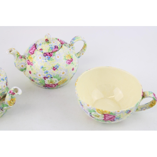 260 - A 'Lord Nelson Ware' 'chinz type pattern, tea for one together with a miniature tea pot. Height 14cm... 