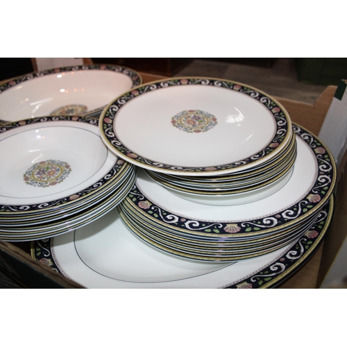 261 - A collection of Wedgwood Runnymede W4472 dinner ware to include five 28cm x 20cm oval serving bowls,... 