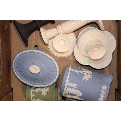 270 - A collection of Wedgwood Jasperware and Queensware items to include   Wedgwood Blue and Sage Green i... 