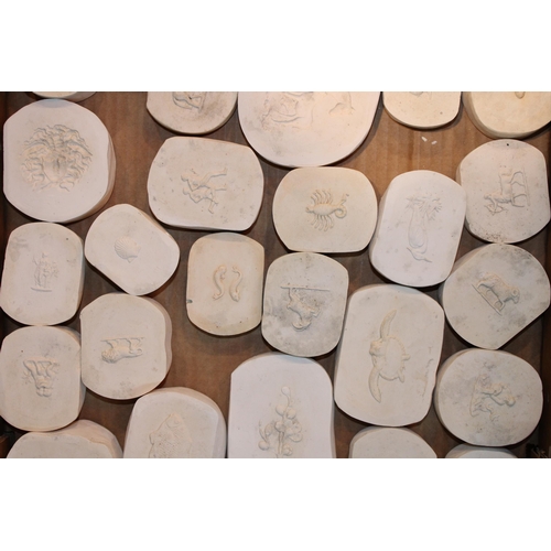 279 - A collection of Wedgwood and similar plaster relief moulds as used in the ceramics industry.  To inc... 