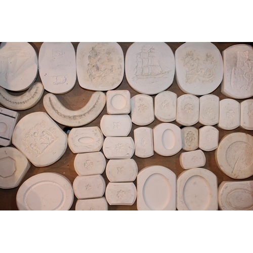 280 - A collection of Wedgwood and similar plaster relief moulds as used in the ceramics industry.  To inc... 