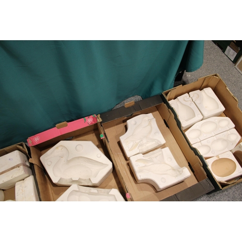 281 - A quantity of plaster pottery casting moulds for the ceramics industry to include vases, animals and... 