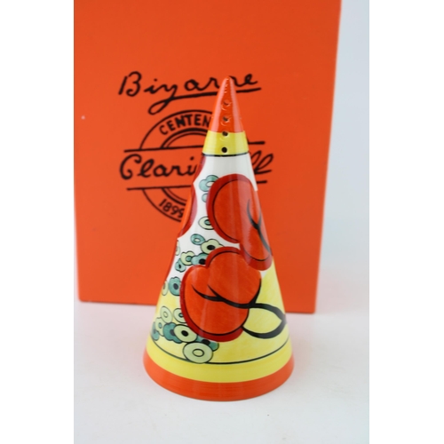 288 - Boxed Wedgwood limited edition Clarice Cliff Orange Erin design conical shaker.