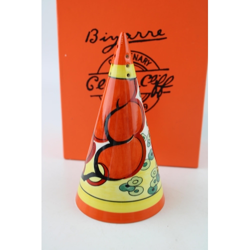 288 - Boxed Wedgwood limited edition Clarice Cliff Orange Erin design conical shaker.