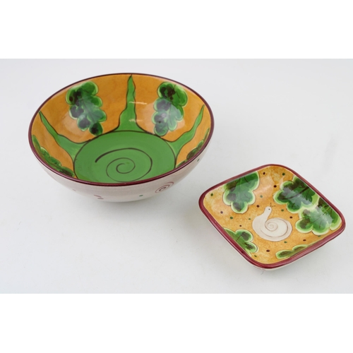 291 - Two ceramic works by F. Brookes (Ex Wedgwood Employee) 'The Glen Collection' to include a bowl and a... 