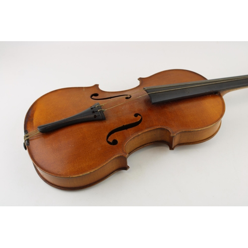 306 - An early c20th violin with paper label 'Phebes'