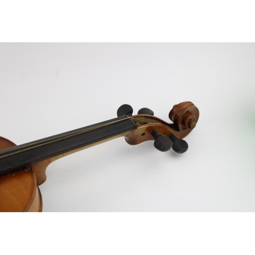 306 - An early c20th violin with paper label 'Phebes'