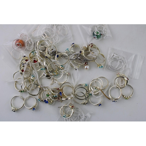 310 - A collection of costume jewellery to include rings, necklaces and charms. (Qty)