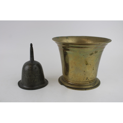 321 - A collection of metalware items to include a 19th cast iron door stop in the form of a sight hound t... 