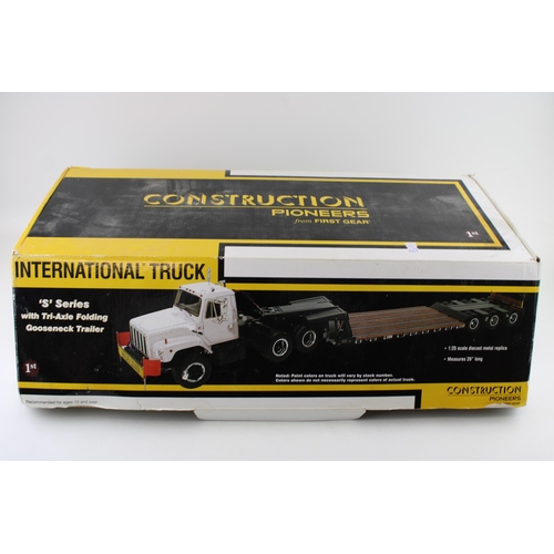 439 - Construction Pioneers from 1:25 scale First Gear 'International 'S' Series Truck with Tri-Axle Foldi... 