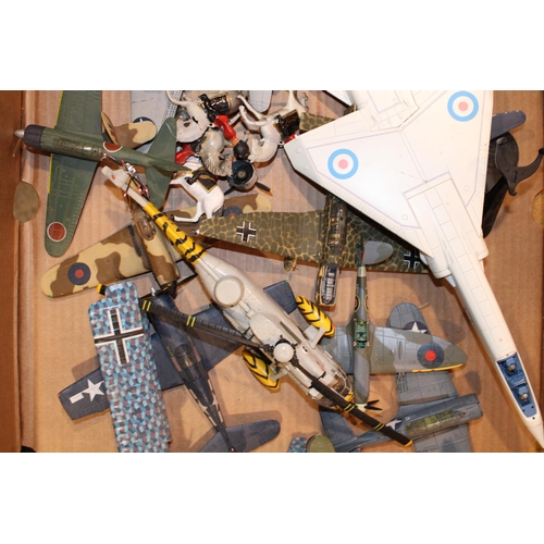 444 - A collection of Corgi die cast model aeroplanes and helicopters to include military aircraft and oth... 