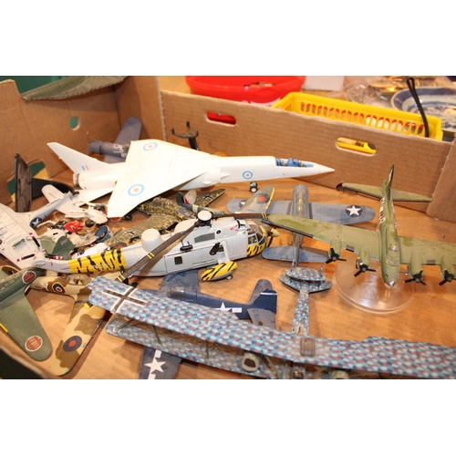 444 - A collection of Corgi die cast model aeroplanes and helicopters to include military aircraft and oth... 