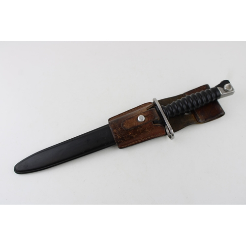 464 - Swiss SIG M1957 bayonet with scabbard & leather frog