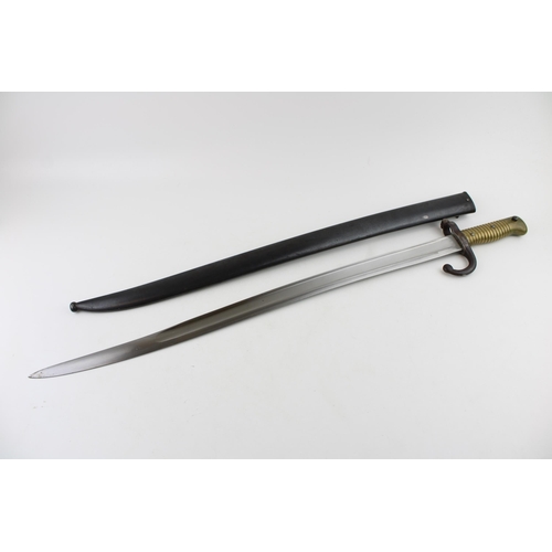 469 - c19th French Chassepot bayonet in scabbard