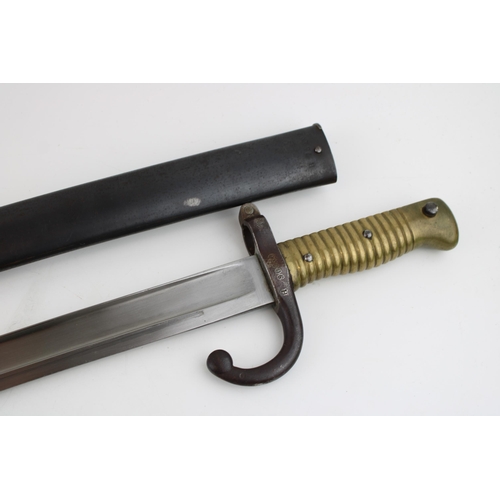 469 - c19th French Chassepot bayonet in scabbard