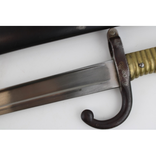 469 - c19th French Chassepot bayonet in scabbard