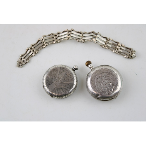 541 - Two lady's silver fob watches, one .935, the other with superb enamel decoration to the dial, both m... 