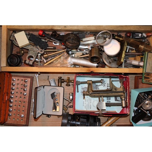 546 - A mixed collection of watchmakers and jewellers tools and accessories to include a boxed 'Eclipse In... 