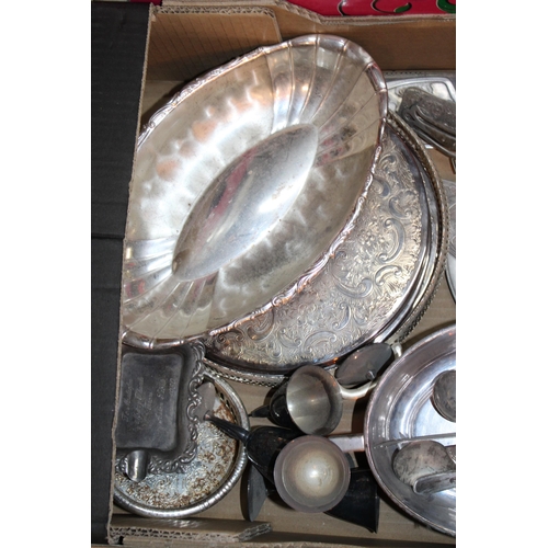 558 - A large quantity of silver plated items to include trays, cutlery, bowls and other similar examples.... 