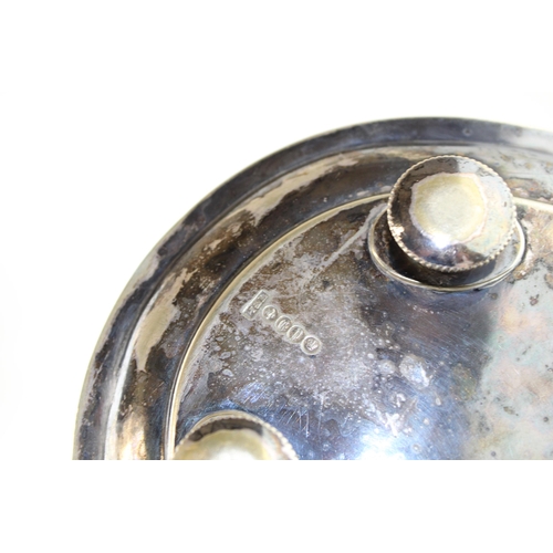 562 - Victorian silver plated aesthetic movement biscuit barrel, shaped example, 21cm wide.