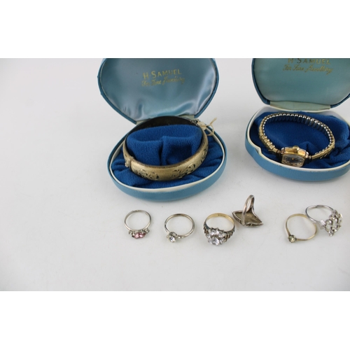 624 - A group of various dress rings including a 9ct gold and paste eternity ring, size L, 1.7g, a 9ct gol... 