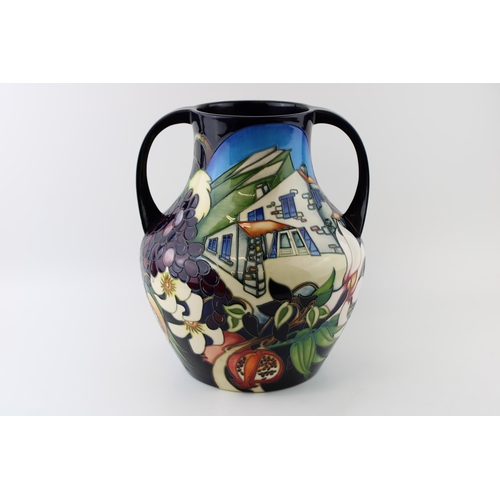 224 - Extra large Moorcroft Pottery limited edition two handled vase, 'The Stone Mas of Quissac', 2009 by ... 