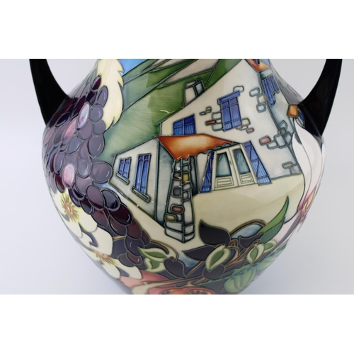 224 - Extra large Moorcroft Pottery limited edition two handled vase, 'The Stone Mas of Quissac', 2009 by ... 