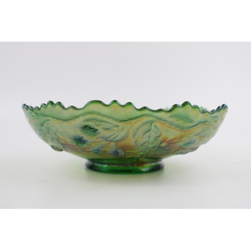 270C - Fenton USA carnival glass bowl, circa 1911, orange tree in green colourway, 21cm diameter.