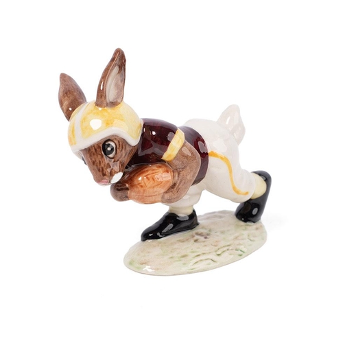 218 - Boxed Royal Doulton rare Bunnykins Touchdown DB29B, limited edition of 50 for Boston College.