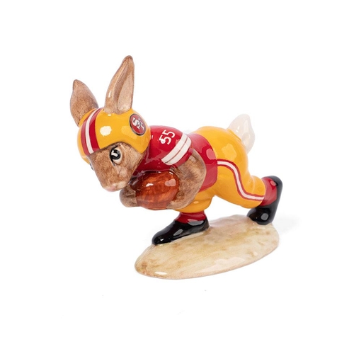 219 - Royal Doulton Prototype Touchdown Bunnykins, made in San Francisco 49ers colourway, with Royal Doult... 