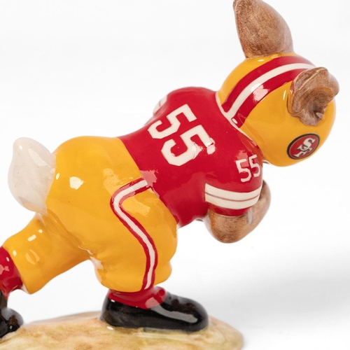 219 - Royal Doulton Prototype Touchdown Bunnykins, made in San Francisco 49ers colourway, with Royal Doult... 