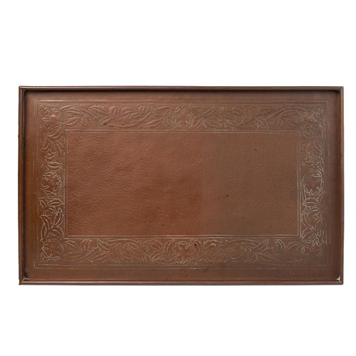 25 - Early c20th Arts and Crafts Keswick School of Industrial Arts copper tray with repousse decoration K... 