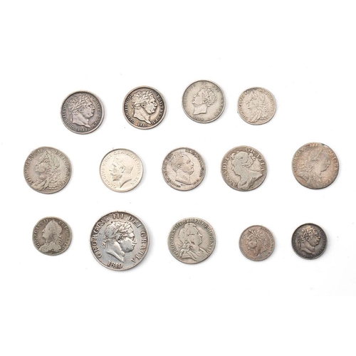 256 - A good collection of silver coins from Queen Anne and later to include George II and others, largest... 