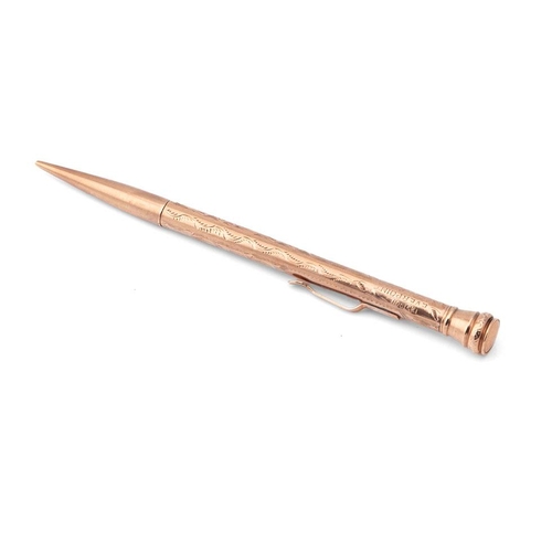 262 - A 9ct gold 'Everpoint' propelling pencil. Length 12.5cm. Gross weight 15.1g.