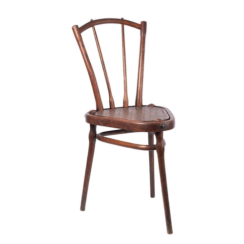 27 - Rare three leg early c20th Thonet Austria No. 2 bentwood chair with label stating 'Thonet, Wien 2' c... 