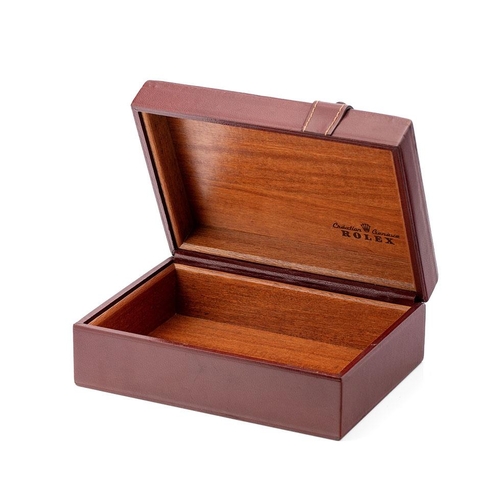 276 - A Vintage brown leather Rolex President watch box, ref. 56001, with buckle lid, Width 20cm, Depth 15... 