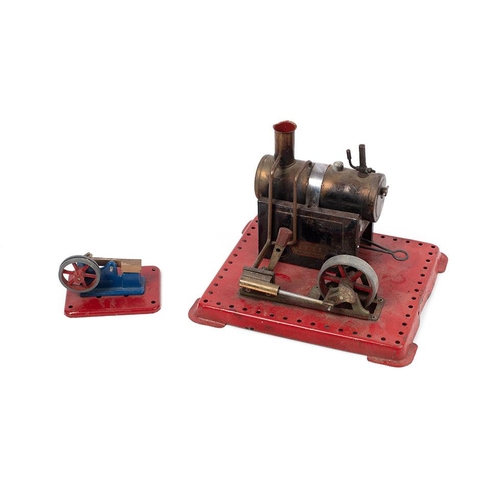 68 - A Mamod live steam stationary engine together with another Mamod 1336D Hammer Accessory. Height 15cm... 