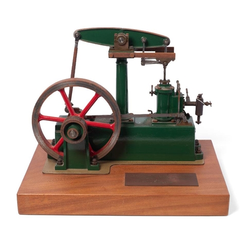 72 - Stuart Turner stationary beam engine, red and green, fly wheel 7