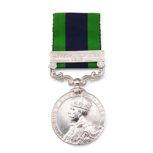 93 - A George V Indian General Service Medal with Afganistan North West Frontier 1919 clasp awarded to Pt... 