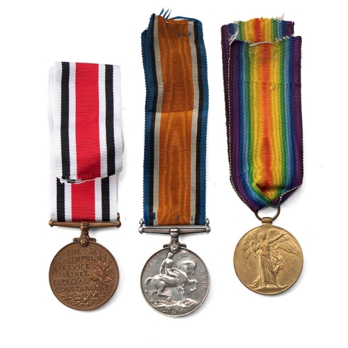 94 - WW1 Victory Medal with War Service Medal and Special Constabulary Long Service Medal awarded to Pte ... 