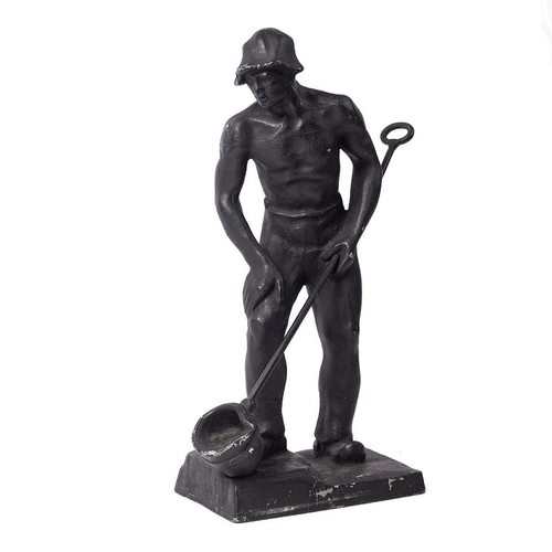 58 - The Founder by Carl Boucharde early c20th cast iron sculpture German c1930