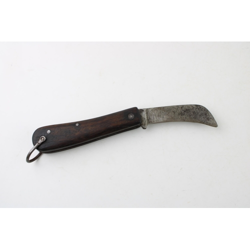 16 - Early c20th rosewood handle sheffield pruner pruning folding pocket knife c1920